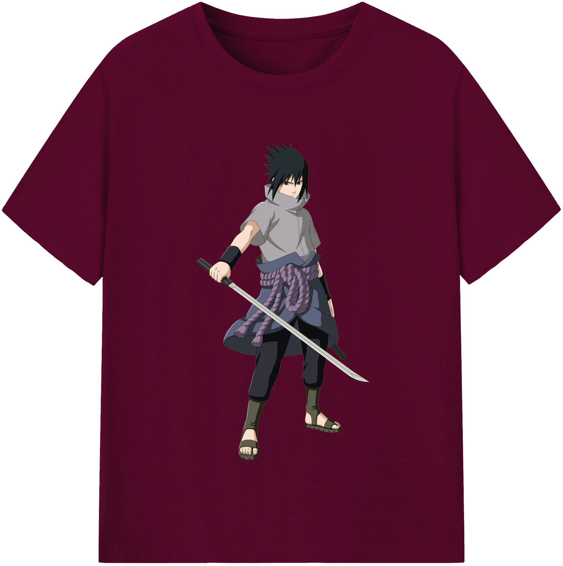 （画像用） NARUTO -ナルト- うちは サスケ Uchiha Sasuke レディースカジュアルプリントTシャツ（綿100％）